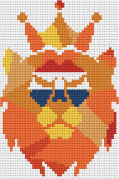 Lion - Buildable Brick Mosaic