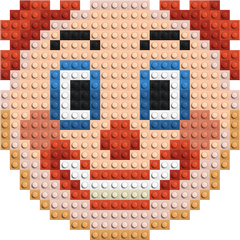 Clown Emoji - Buildable Brick Art