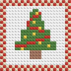 Christmas Tree - Buildable Brick Mosaic