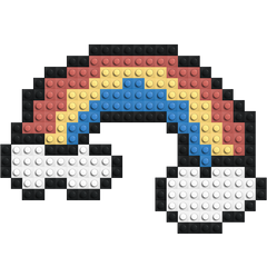 Rainbow Clouds - Buildable Brick Art