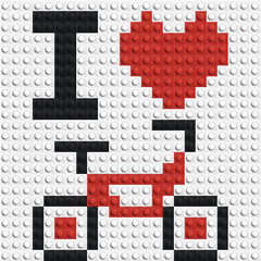 I Love Cycling - Buildable Brick Art