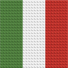 Italy Flag - Buildable Brick Art