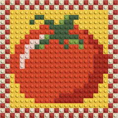 Ruby Roma Tomato - Buildable Brick Art