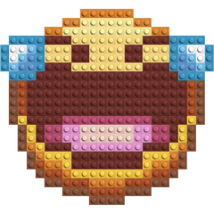 Laughing Emoji - Buildable Brick Mosaic