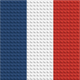 France Flag - Buildable Brick Mosaic