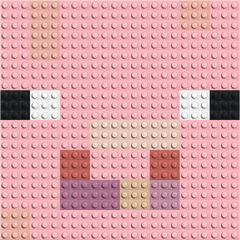 Pig - Buildable Brick Mosaic